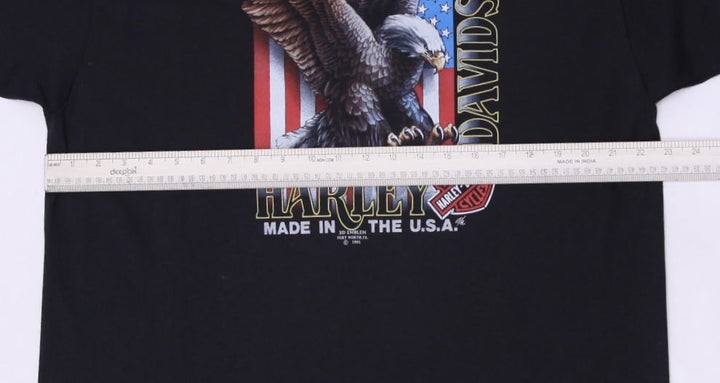 Vintage 1991 Harley Davidson "3D Emblem" Black Eagle Graphic T-Shirt Made In USA | Migration_T-Shirts - View | Fashion Rerun