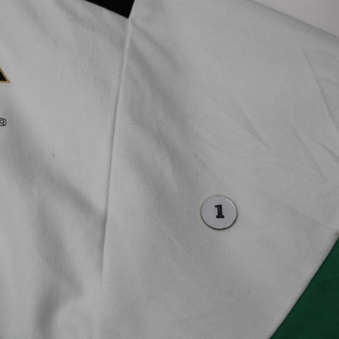 Mens Chase Authentics Racing Jacket White Green Black Pockets Logo