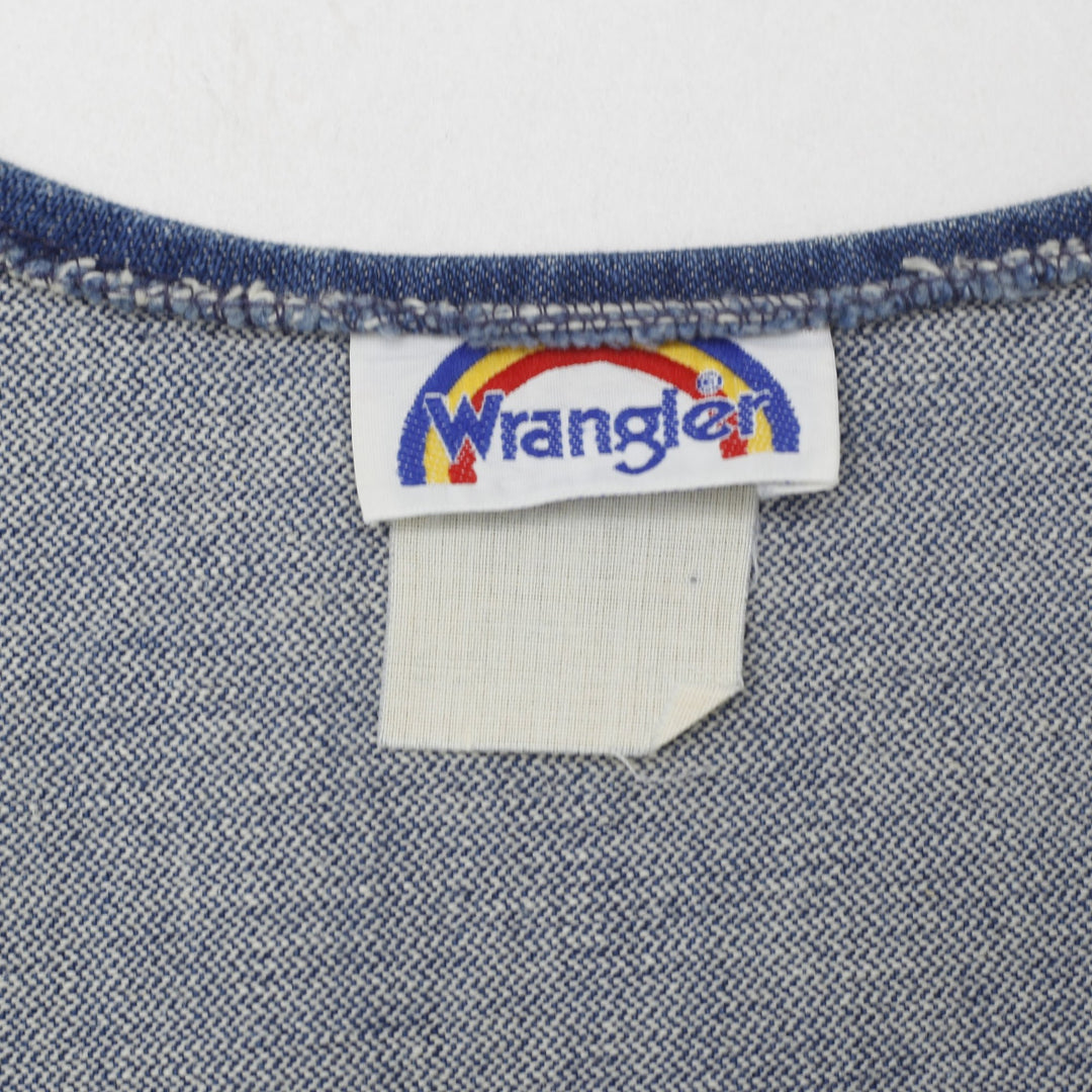 Vintage Ladies 80's Wrangler Tag rainbow Sanforset Denim Vest | Migration_Vests - Back View | Fashion Rerun
