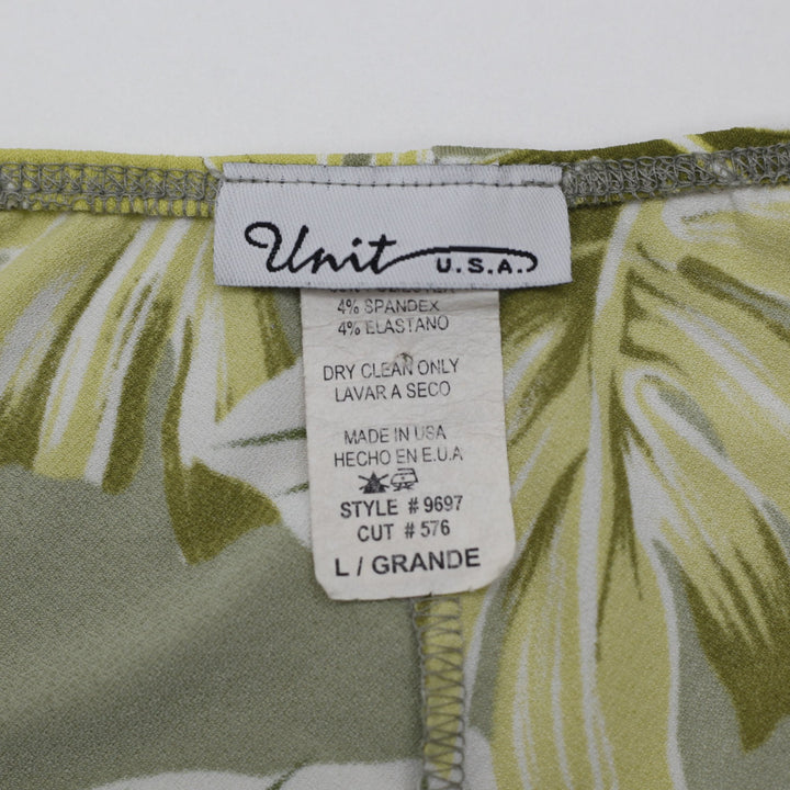 Y2K Ladies Unit U.S.A. Tropical Palm Leaf Halter Top Size L