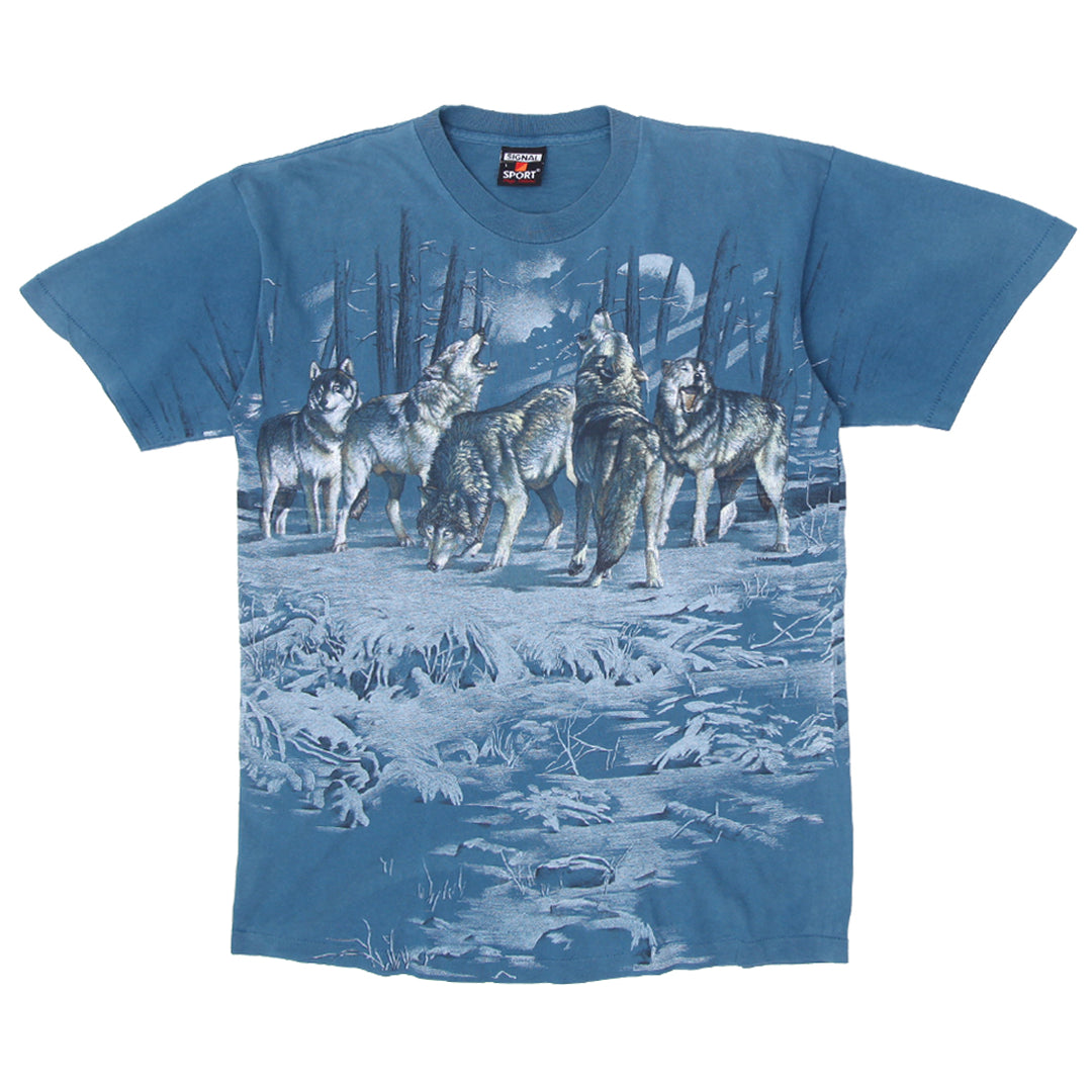 Arnodefrance Vintage Wolves Graphic T-Shirt - Unisex, Streetwear, Short Sleeve, Saint Printing Design