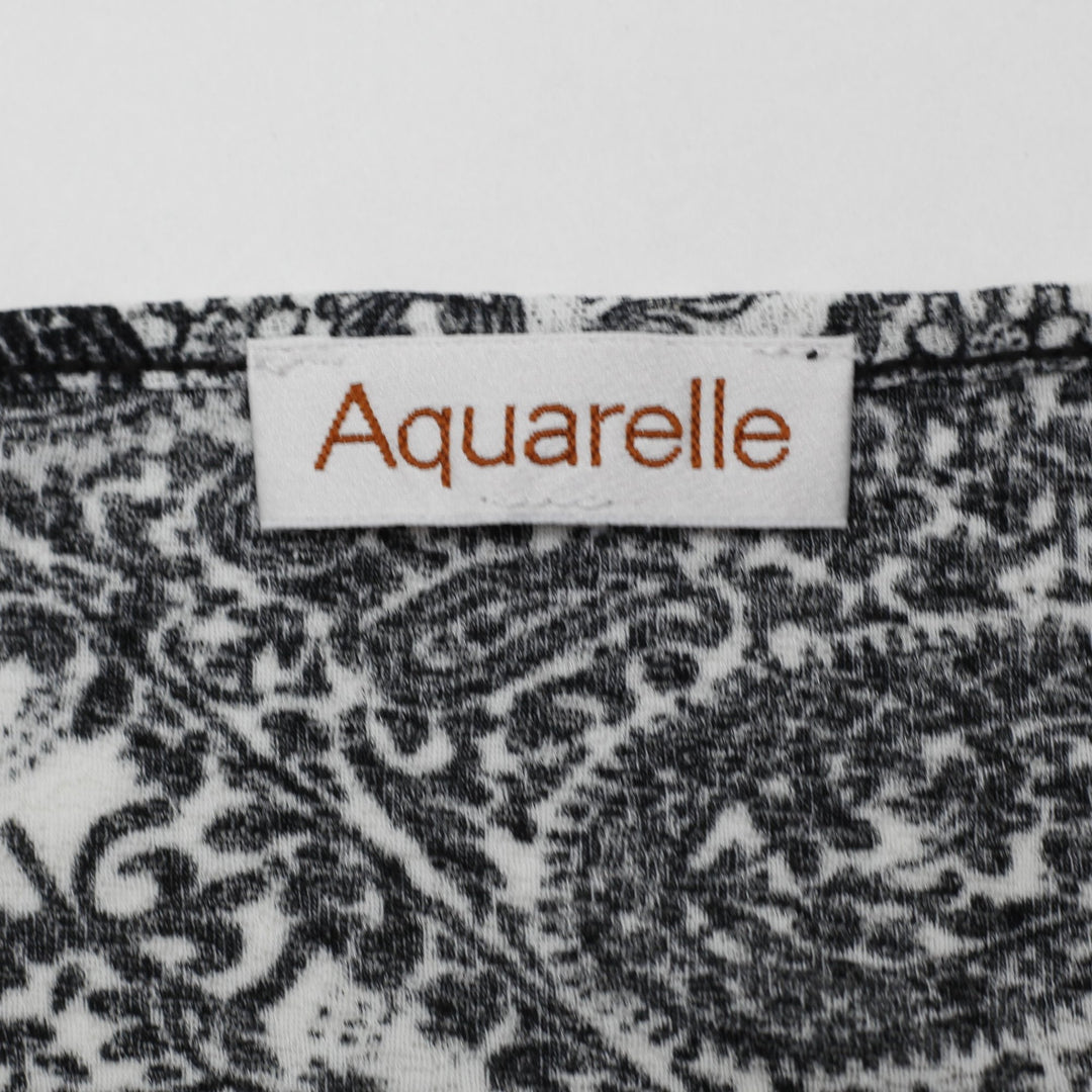 Y2K Ladies Aquarelle Sleeveless Top Black Paisley Pattern Size M