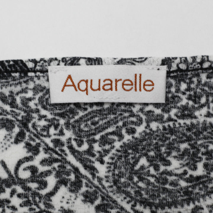 Y2K Ladies Aquarelle Sleeveless Top Black Paisley Pattern Size M