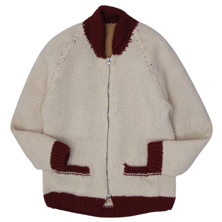 Vintage Ladies 1970s 70s Hand Knitted Cowichan Wool Sweater