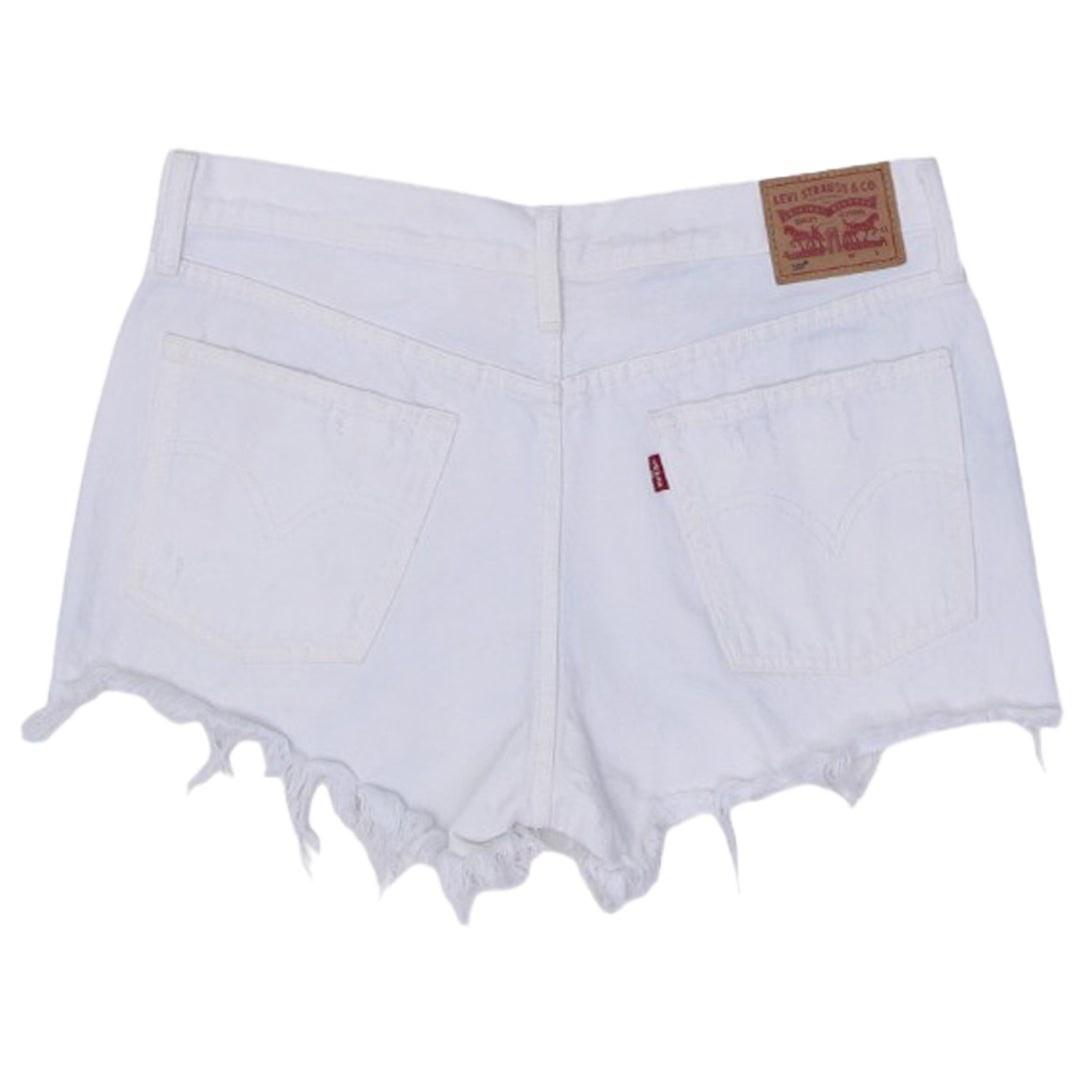 Ladies Levis 501 White Denim Shorts