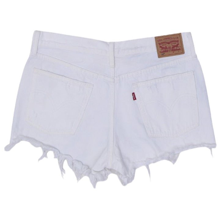 Ladies Levis 501 White Denim Shorts