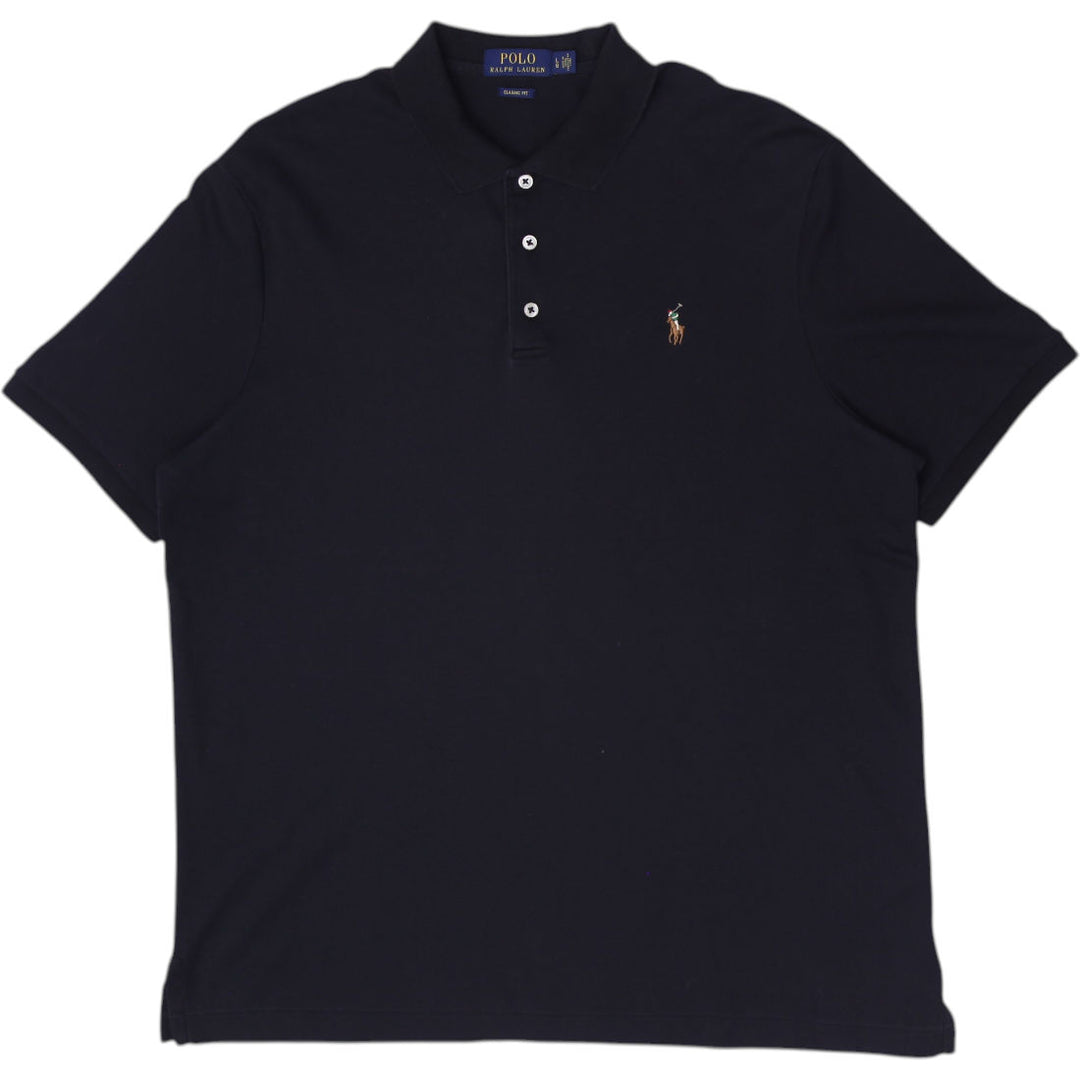 Mens Polo Ralph Lauren Classic Fit Black Polo T-Shirt Size L