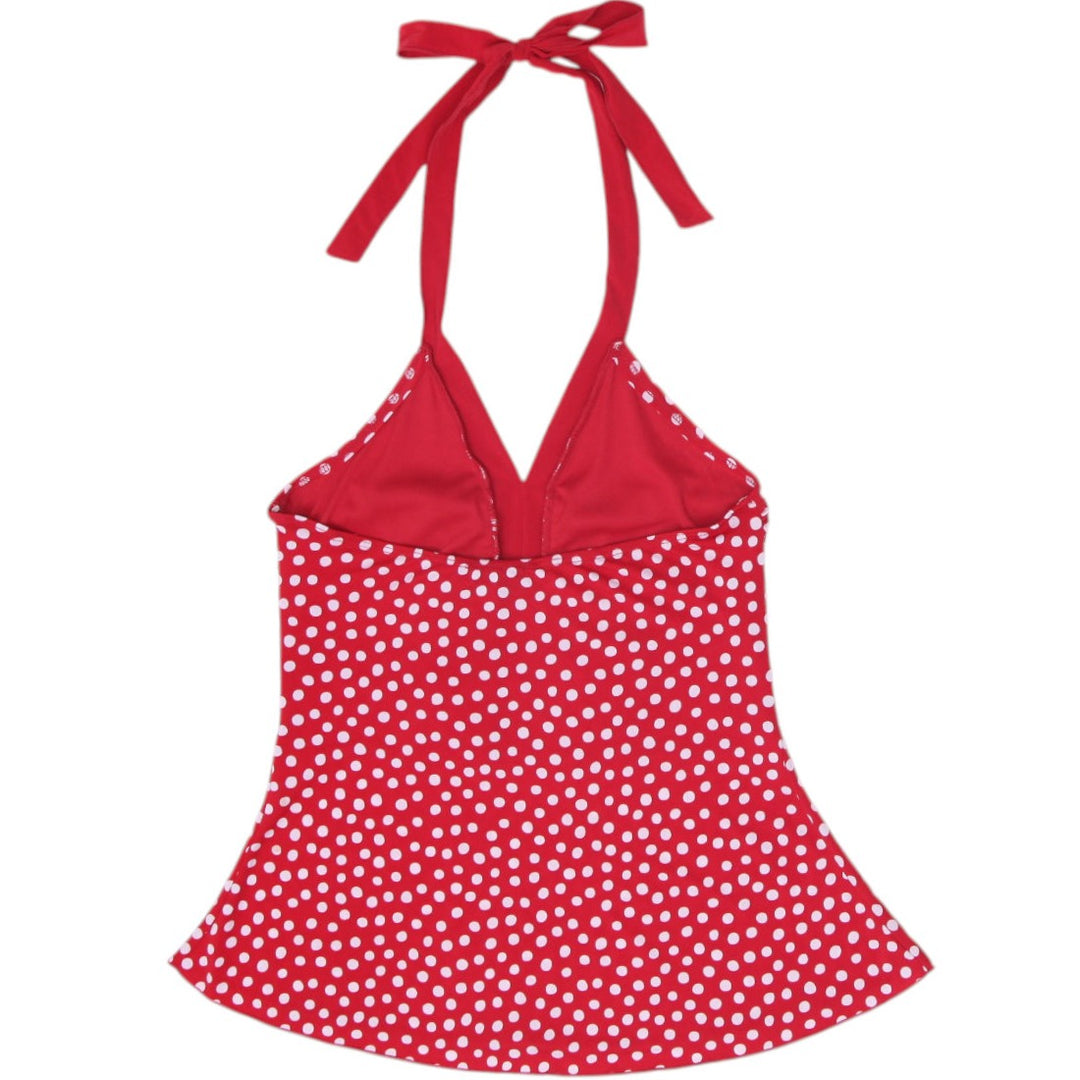 Y2K Ladies Seduction Halter Top Red Polka Dot Vintage Style