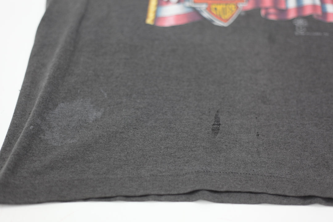 1988 Vintage Harley Davidson Proud To Be American T-Shirt S.Stitch Made in USA L