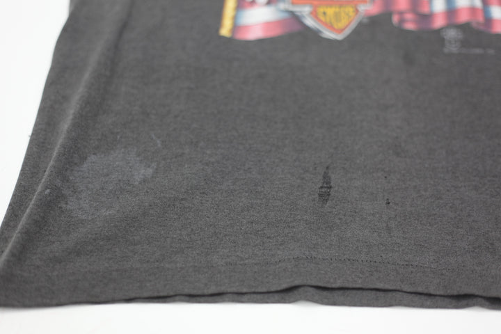 1988 Vintage Harley Davidson Proud To Be American T-Shirt S.Stitch Made in USA L