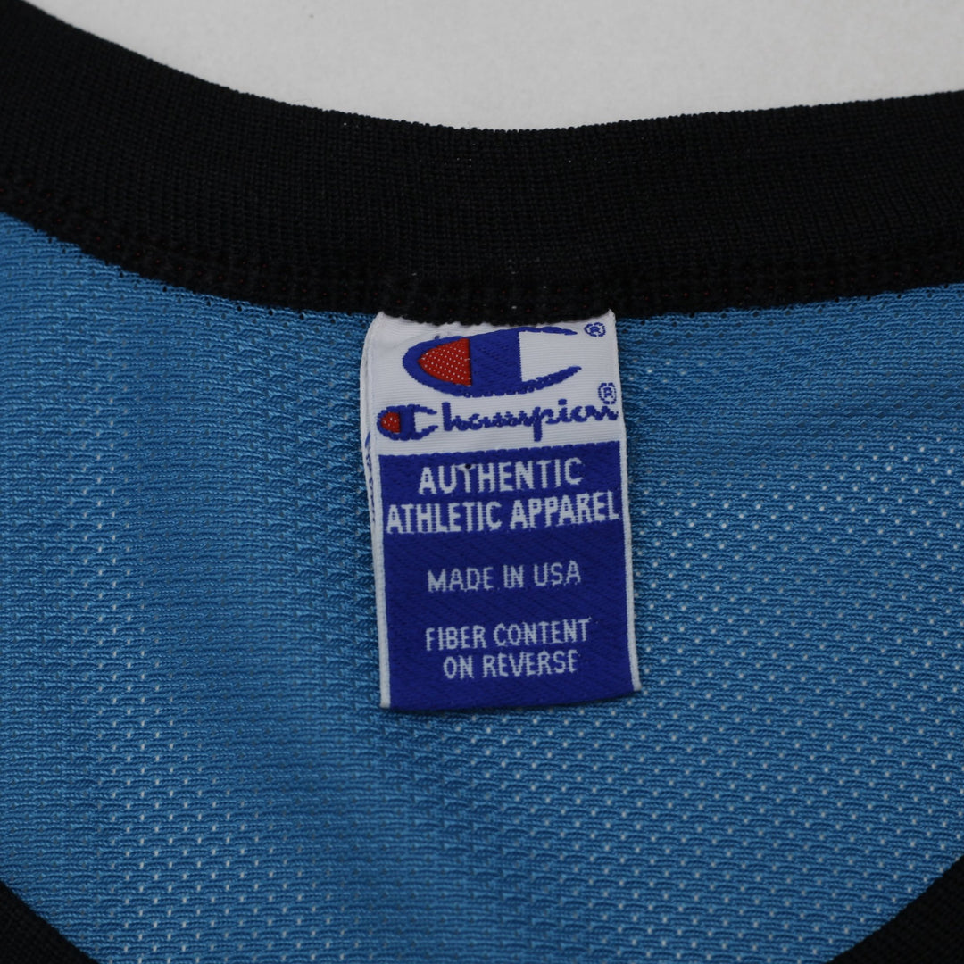 Vintage 90s Champion Pistons Hill Wallace Lions Jersey Made in USA Size 52 | Migration_Jerseys - Back View | Fashion Rerun