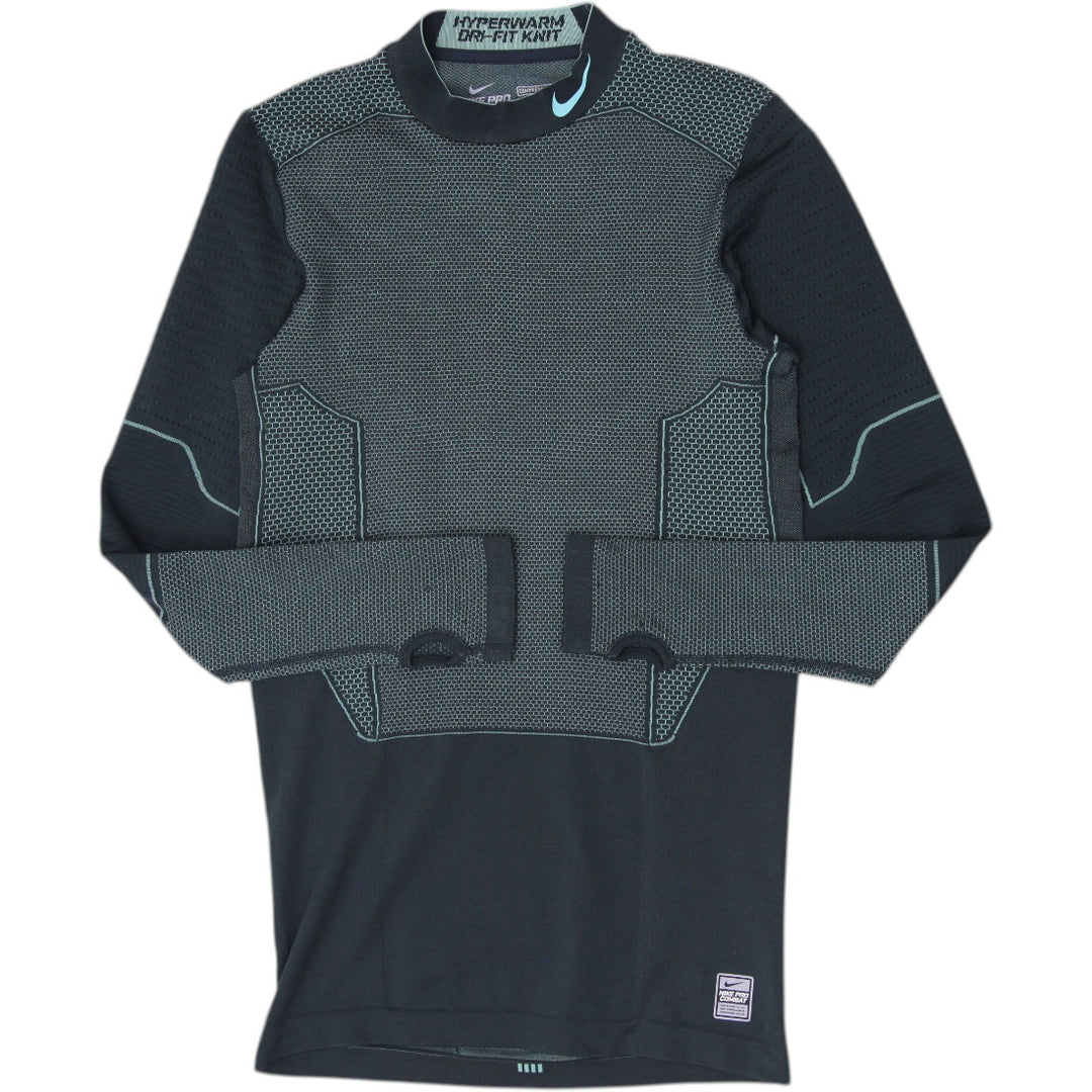 Mens Nike Pro Combat Hyperwarm Dri-FIT Knit Compression Mock Neck T-Shirt Size L