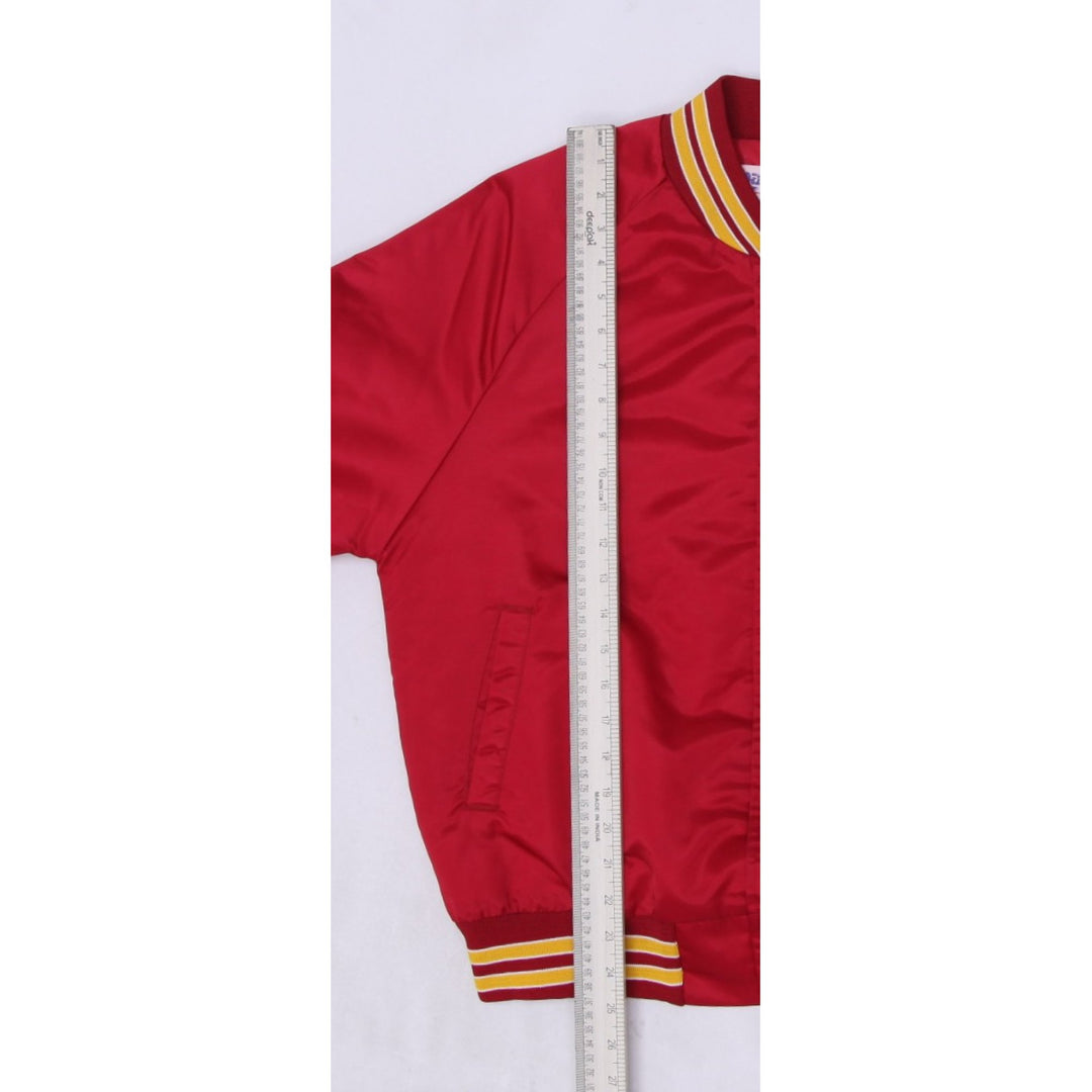 Vintage 90s Kansas City Chiefs Chalk Line Satin Bomber Jacket Made in USA Size M | Migration_Jackets - View 9 | Fashion Rerun
