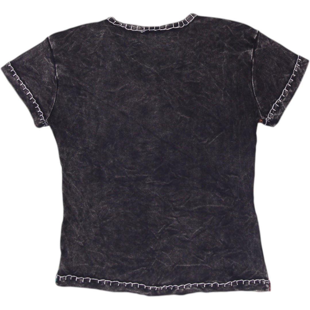 Y2K Ladies Kyber Outerwear Patchwork Embroidered Top Whimsigoth Fairy Grunge