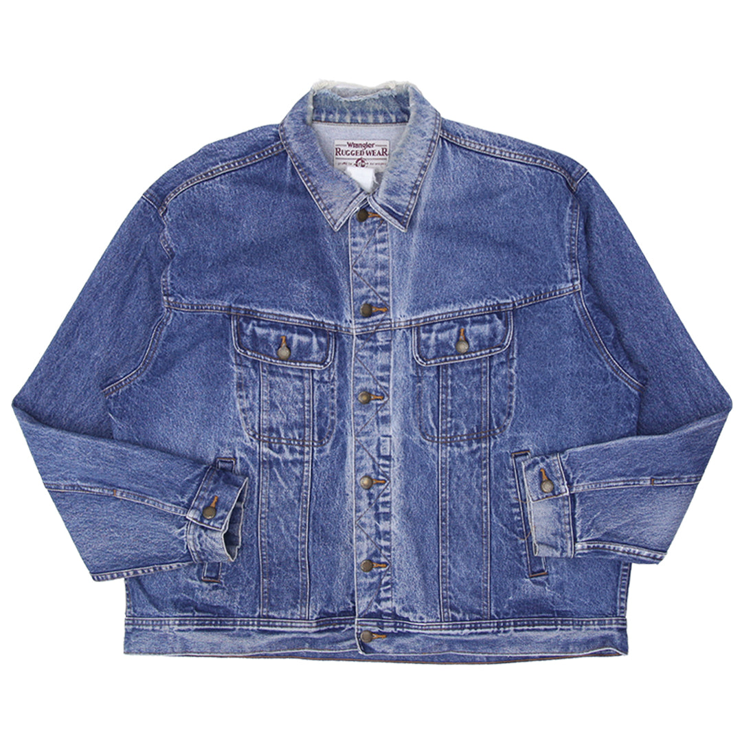 Vintage Wrangler Rugged Wear Denim Jacket Distressed - Fashion Rerun Vintage Migration_Jacket