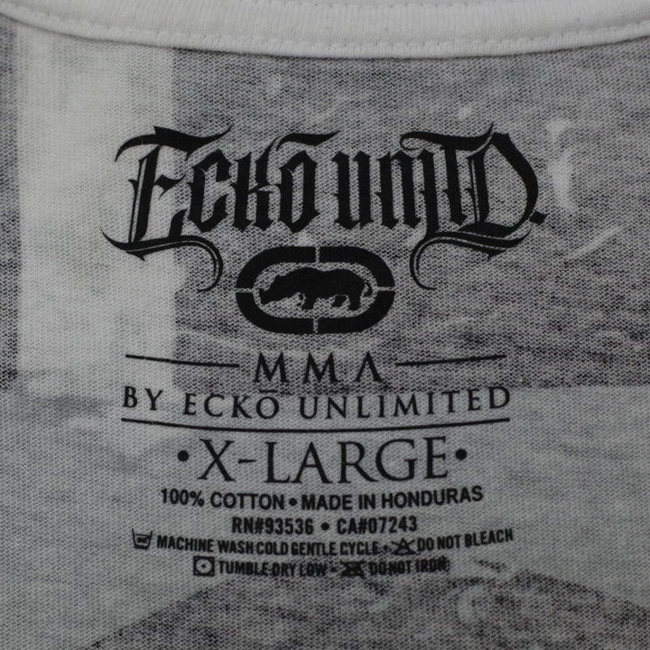 Y2K Mens Ecko Unltd MMA Blood Sweat Tears All Over Print T-Shirt XL Rhino