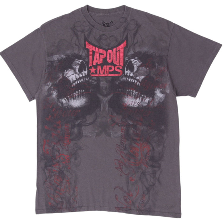 Y2K Mens Tapout MPS Dual Skulls Graphic T-Shirt Size L