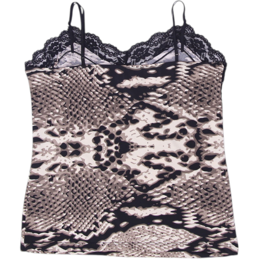 Y2K Ladies NWD Camisole Black Lace Animal Print Top | Migration_Y2K Tops - Side View | Fashion Rerun
