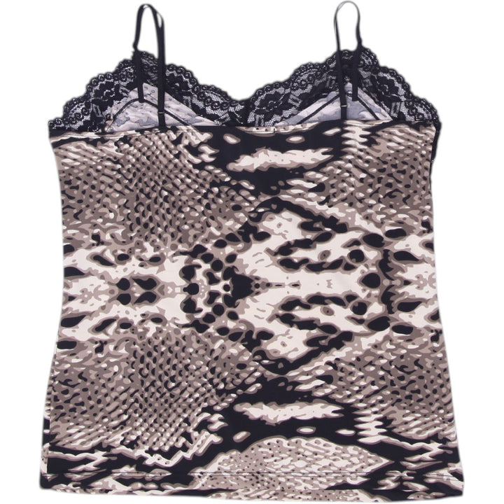 Y2K Ladies NWD Camisole Black Lace Animal Print Top | Migration_Y2K Tops - Side View | Fashion Rerun