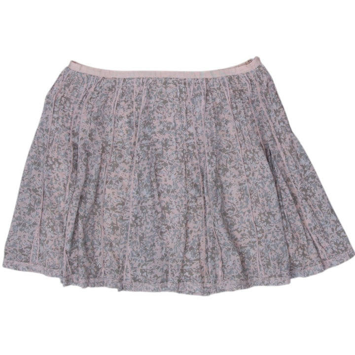 Y2K Ladies Beige Gathered Lightweight Floral Mini Skirt | Migration_Skirts | Fashion Rerun