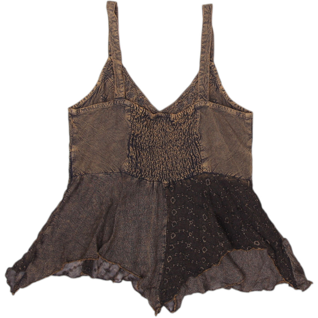 Y2K Ladies L.S.I. Boho Patchwork Sleeveless Tank Top Size OS | Migration_Y2K Tops - Side View | Fashion Rerun