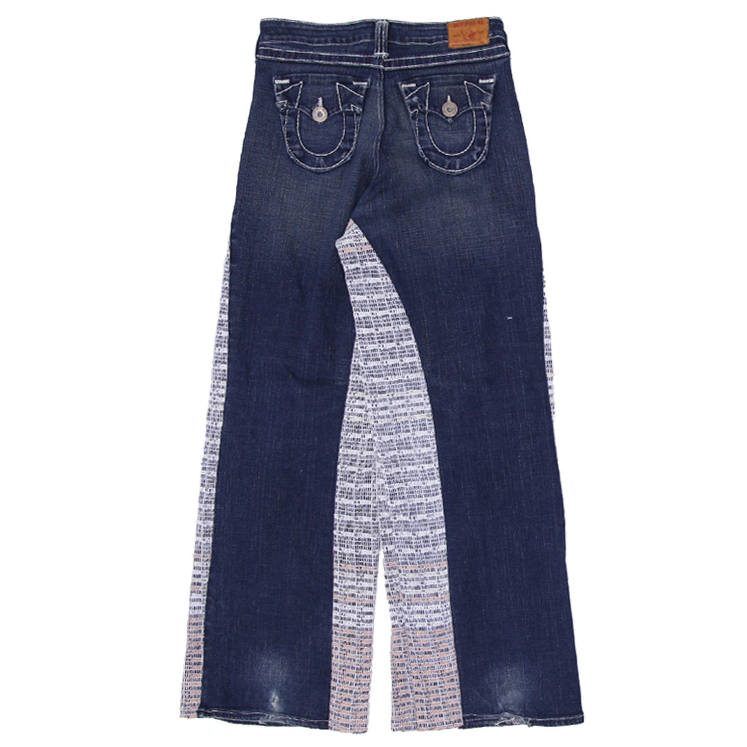 Rework Quick Turn Around Side Lace Patch Wide Leg Y2K Jeans - PR276