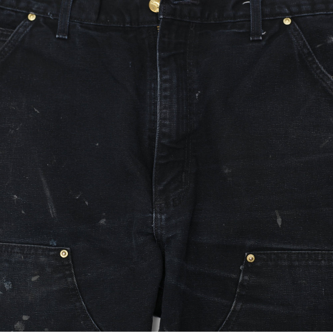 Mens Carhartt B01 Black Double Knee Pants Size 34x32