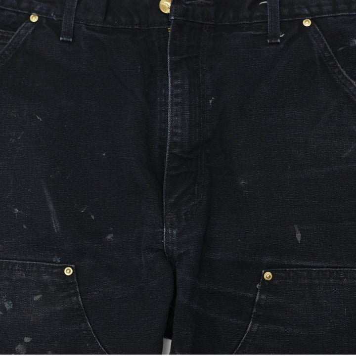 Mens Carhartt B01 Black Double Knee Pants Size 34x32