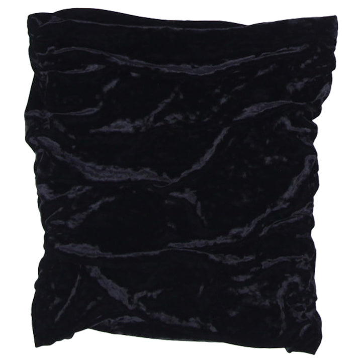 Y2K Ladies Free People Black Ruched Side Velvet Mini Skirt