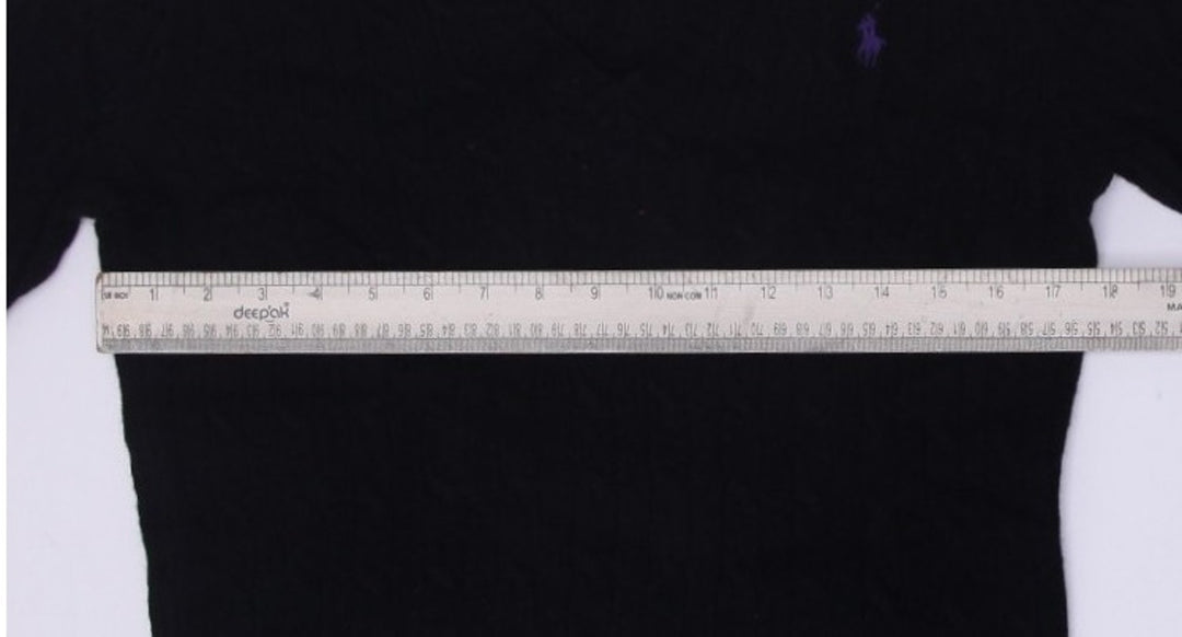 Ladies Ralph Lauren Sport V-Neck 100% Lamb Wool Cable Knit Sweater