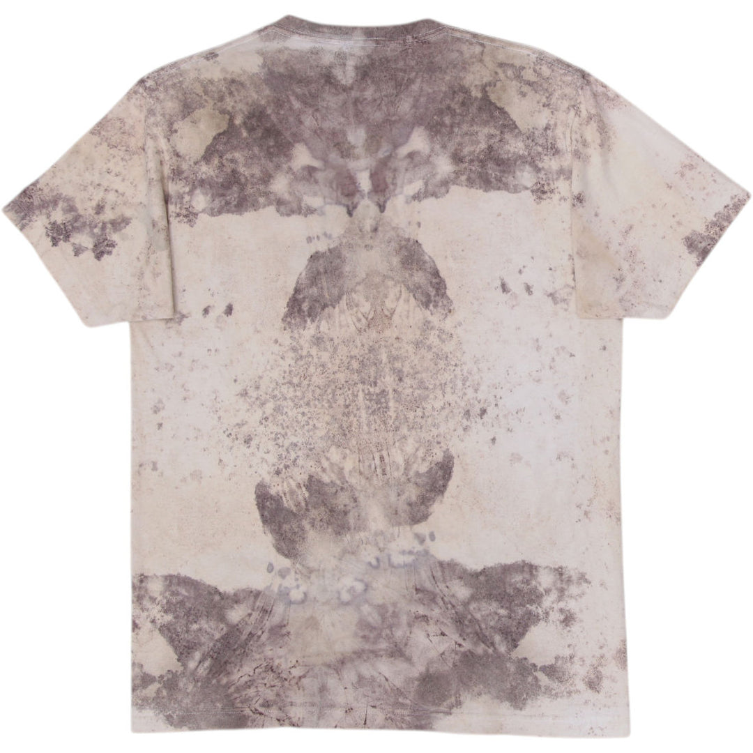 Y2K Mens Rocawear Graphic T-Shirt Beige Distressed Music Print