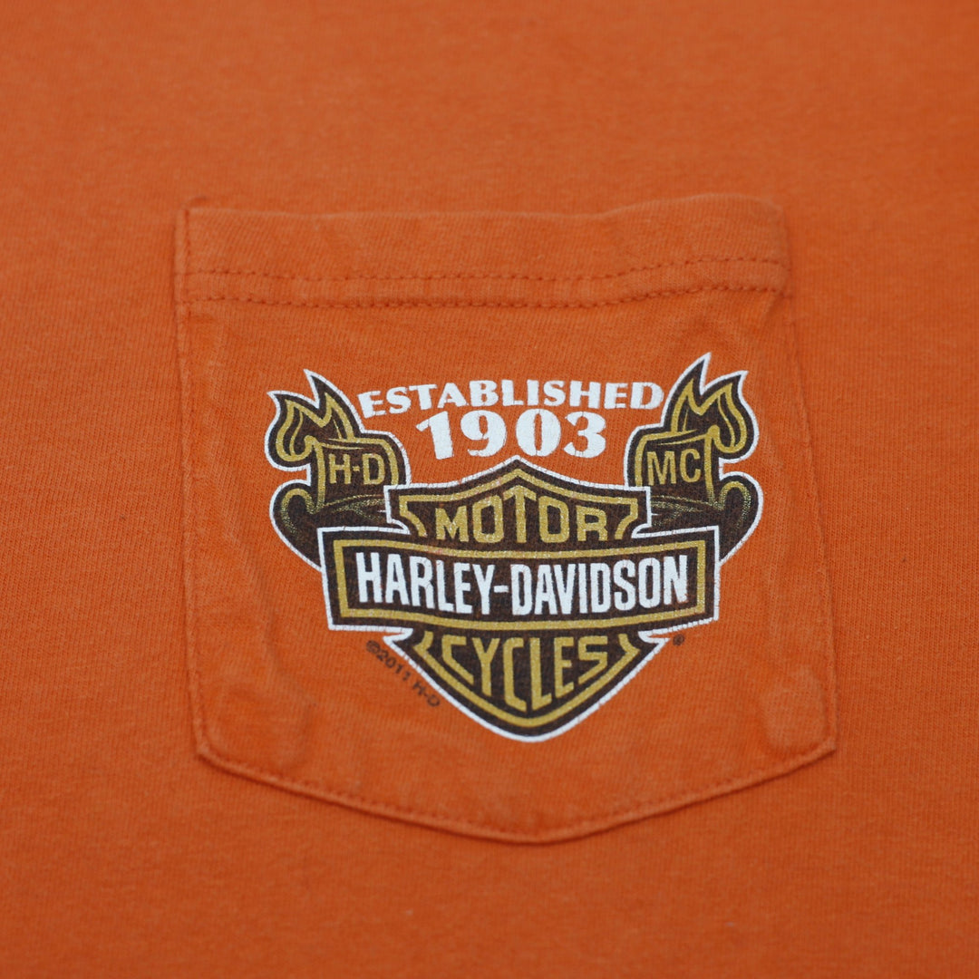 Mens Harley Davidson Boston Graphic Biker T-Shirt Size L