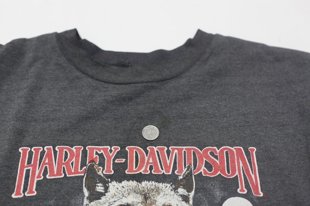 Vintage Harley Davidson Ride In The Wind Wolf T-Shirt Single Stitch XL - Fashion Rerun Vintage Migration_T-Shirt