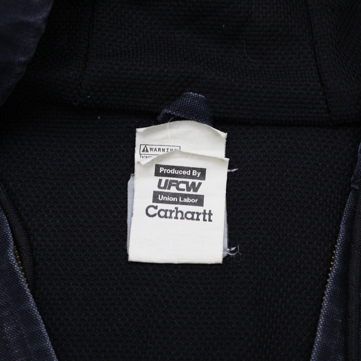 Mens Carhartt J131-BLK Black Hooded Workwear Jacket Size XL