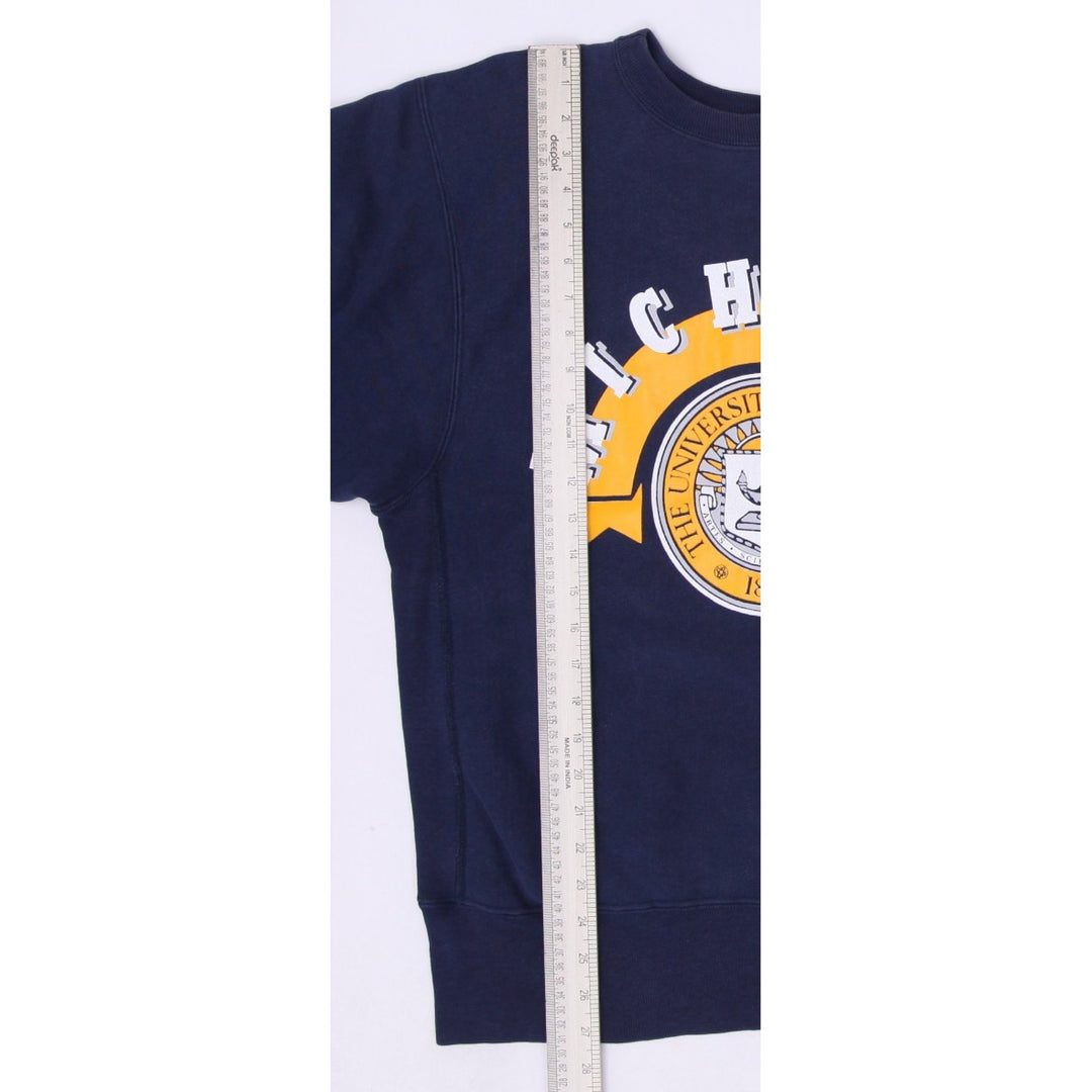 Vintage Champion Reverse Weave Navy University of Michigan Crewneck Sweatshirt L