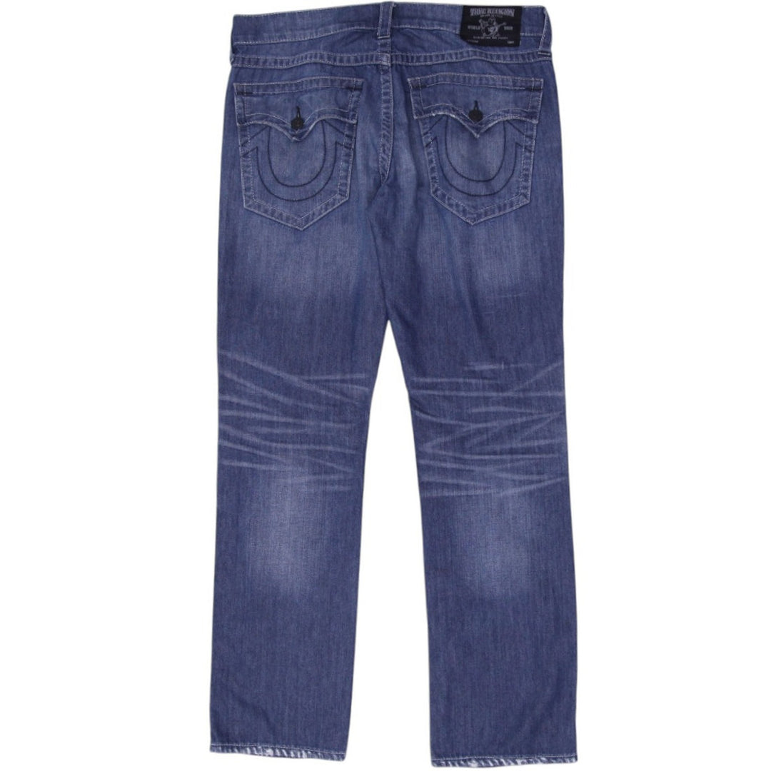 Y2K Mens True Religion Ripped Straight Leg Jeans