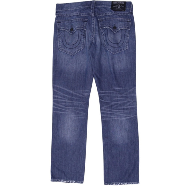 Y2K Mens True Religion Ripped Straight Leg Jeans