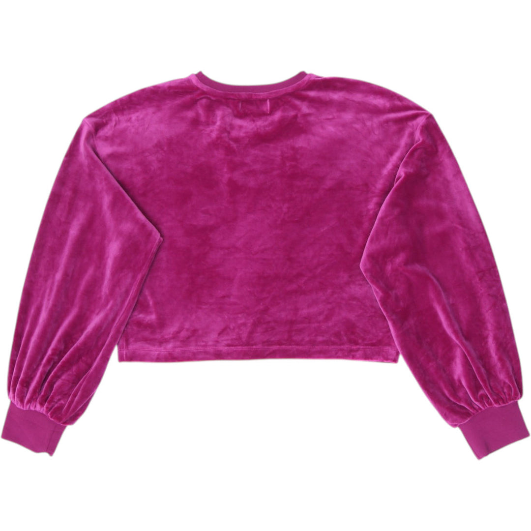 Y2K Ladies Juicy Couture Velour Sweater Pink Rhinestone Logo M