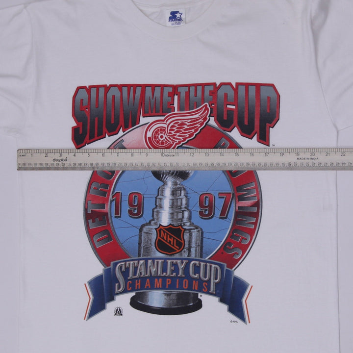 Vintage 1997 Detroit Red Wings Stanley Cup Champions T-Shirt SS Size M