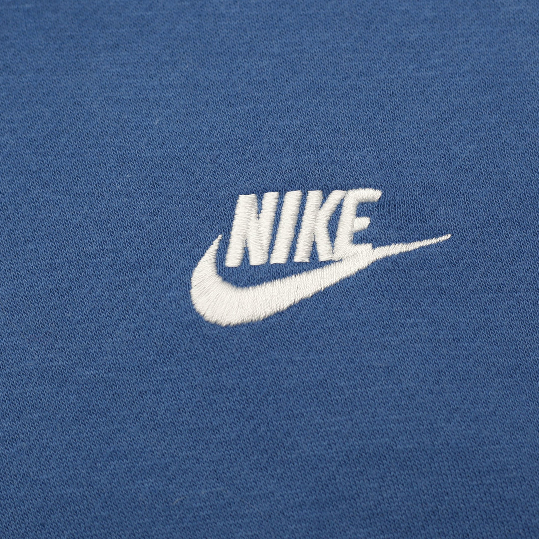 Mens Nike Sportswear Club Fleece Hoodie Blue White Embroidered Logo Size L