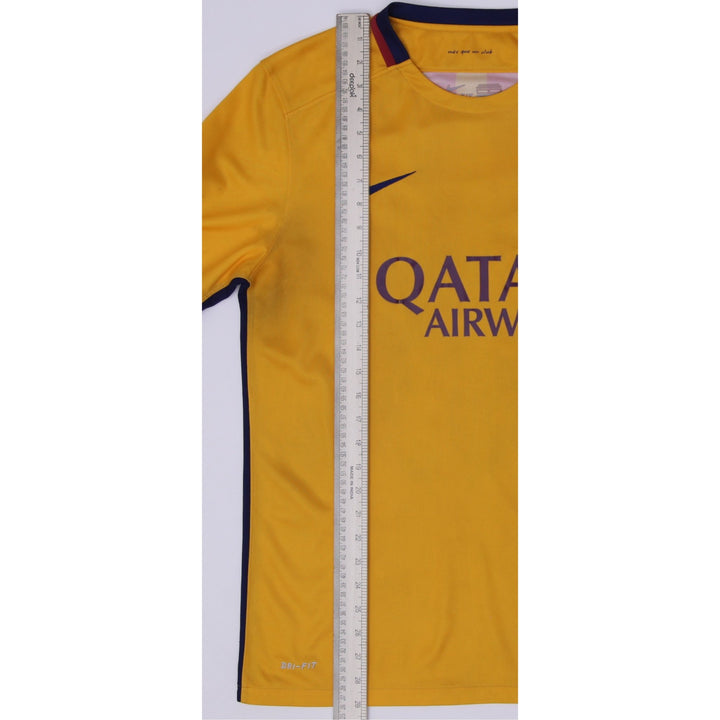 Mens Nike FC Barcelona Qatar Airways Senyera Away Football Shirt Jersey Size L
