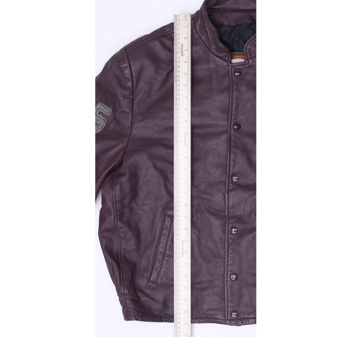 Vintage McMaster University Full Leather Varsity Jacket Size 46