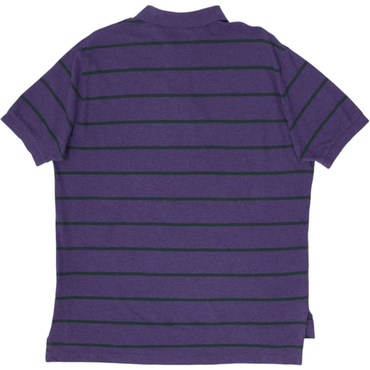 Vintage Mens Polo Ralph Lauren Striped Purple Polo T-Shirt Cotton Size XL