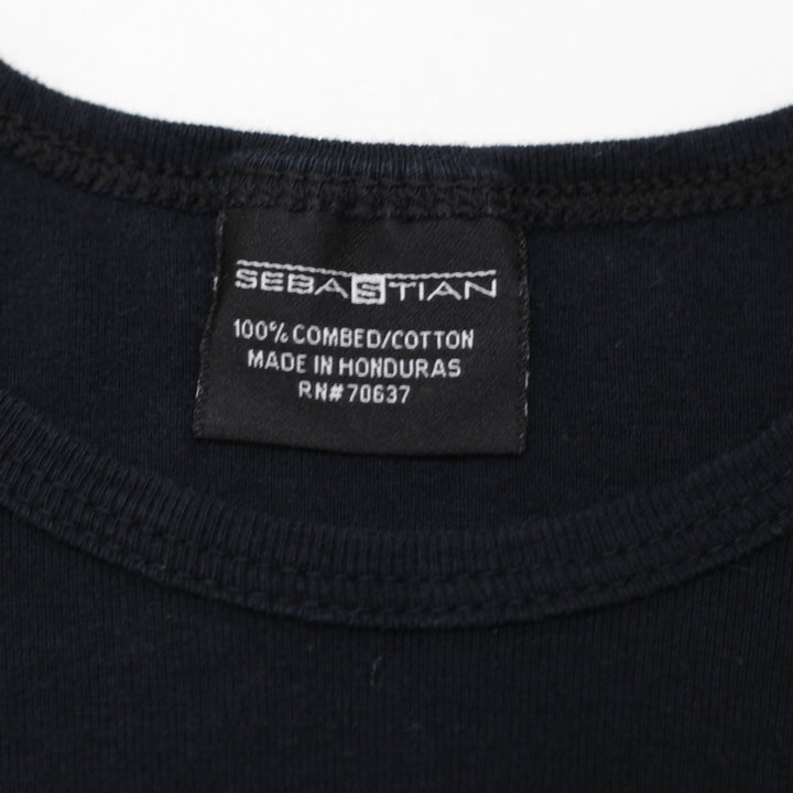 Y2K Sebastian Professional Black Rhinestone Cap Sleeve Baby Tee Top