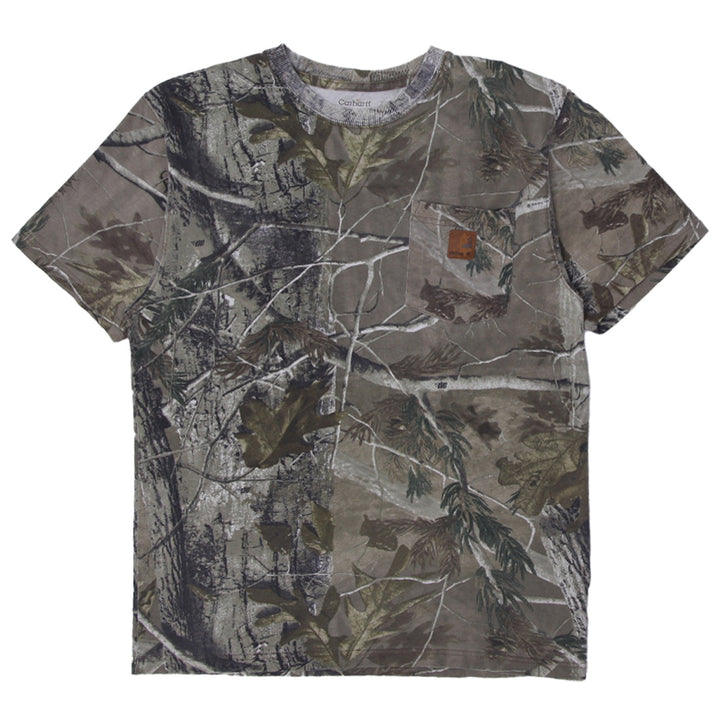 Mens Carhartt Woodland Camo All Over Print Pocket T-Shirt