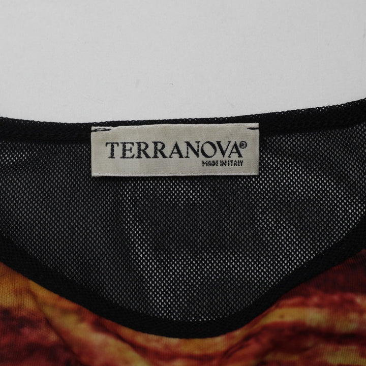 Y2K Ladies Terranova Autumn Forest Photo Print Mesh Top