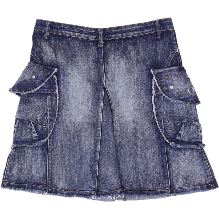 Y2K Ladies Foglia Doro Distressed Cargo Mini Skirt Size 48/30