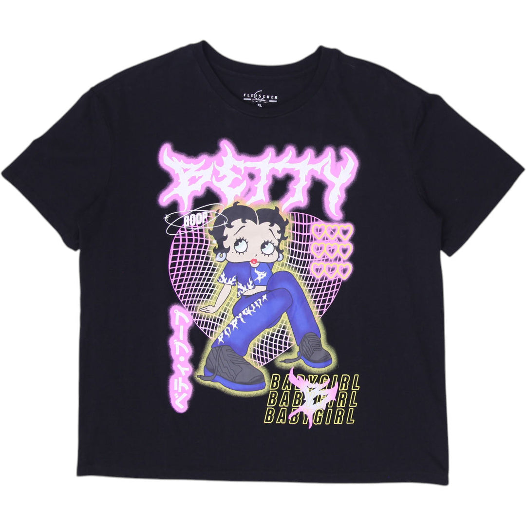 Ladies Fleischer Studios Betty Boop Black Graphic T-Shirt Size XL
