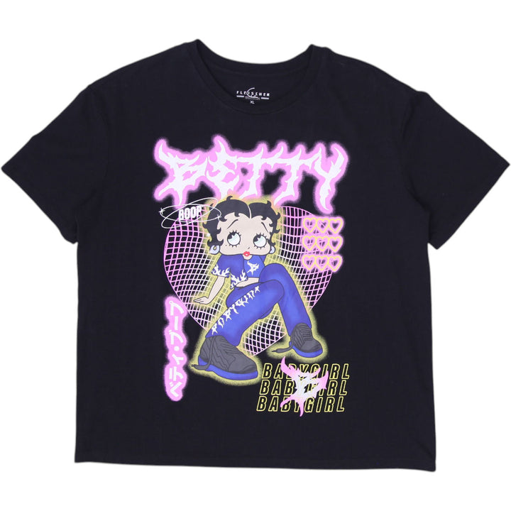 Ladies Fleischer Studios Betty Boop Black Graphic T-Shirt Size XL