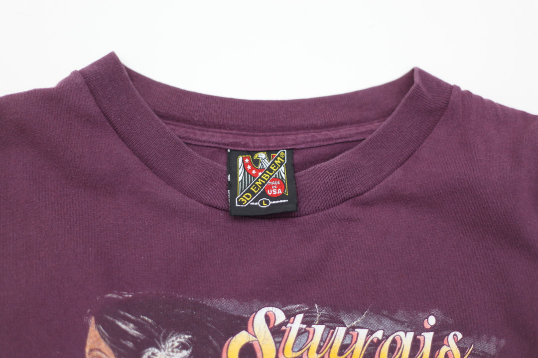 96 Vintage Sturgis Black Hills Rally T-Shirt S.Stitch Made In USA 3D Emblem L